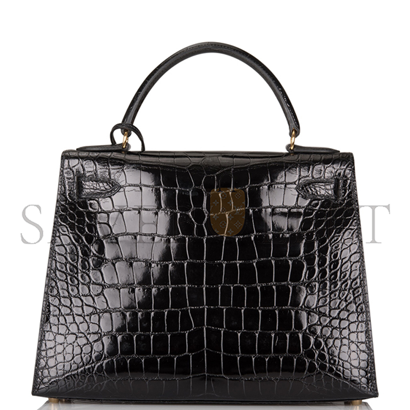 HERMÈS MASTER A SHINY ROSE SCHÉHÉRAZADE NILOTICUS CROCODILE SELLIER KELLY 28 WITH GOLD HARDWARE (28*22*10cm) 